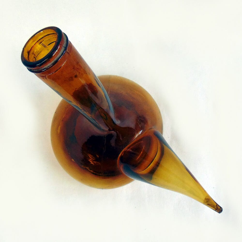 Ampolla artistica in vetro marrone - immagine 2