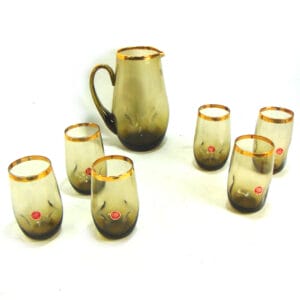 Servizio per acqua in cristallo brunito