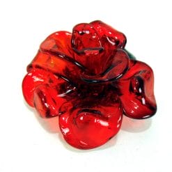 Elegante rosa portacandela Seguso Murano, realizzata dall'illustre maestro vetraio con pregiato vetro di Murano. Ideale come regalo di San Valentino.