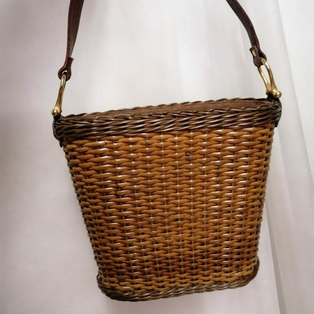 Borsa a secchiello in rattan come nuova - immagine 2