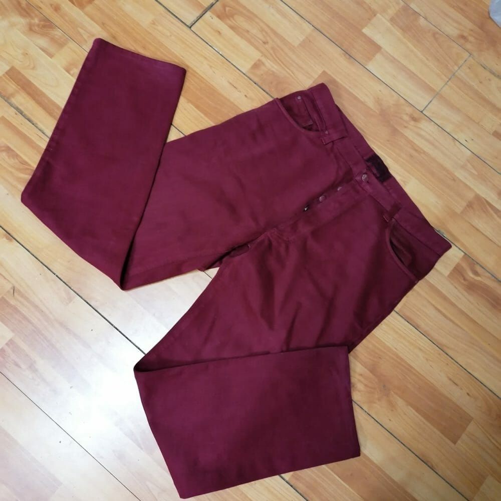 Jeans Versace, modello classico, bordeaux