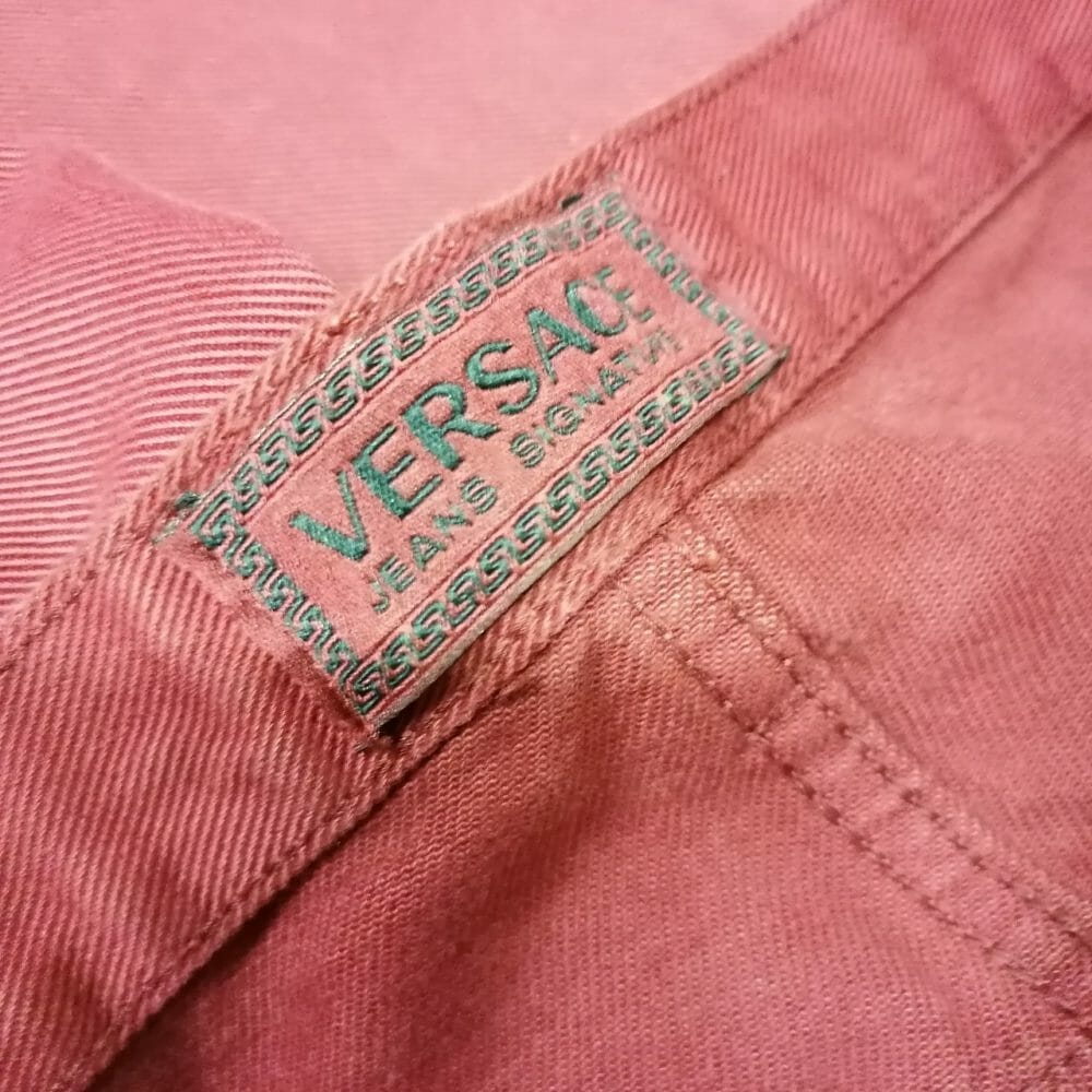 Jeans Versace, modello classico, bordeaux - immagine 4