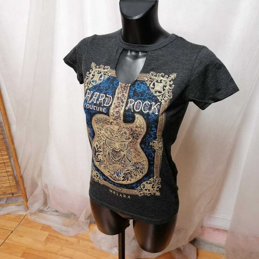 Maglietta grigio, oro e blu Hard Rock Cafe'