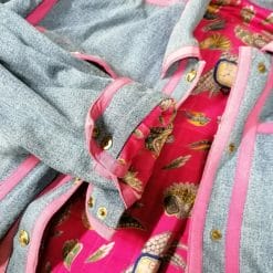 giubbotto vintage imbottito jeans e rosa