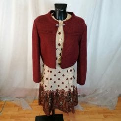 Coprispalle / bolero / mantellina vintage in lana bordeaux