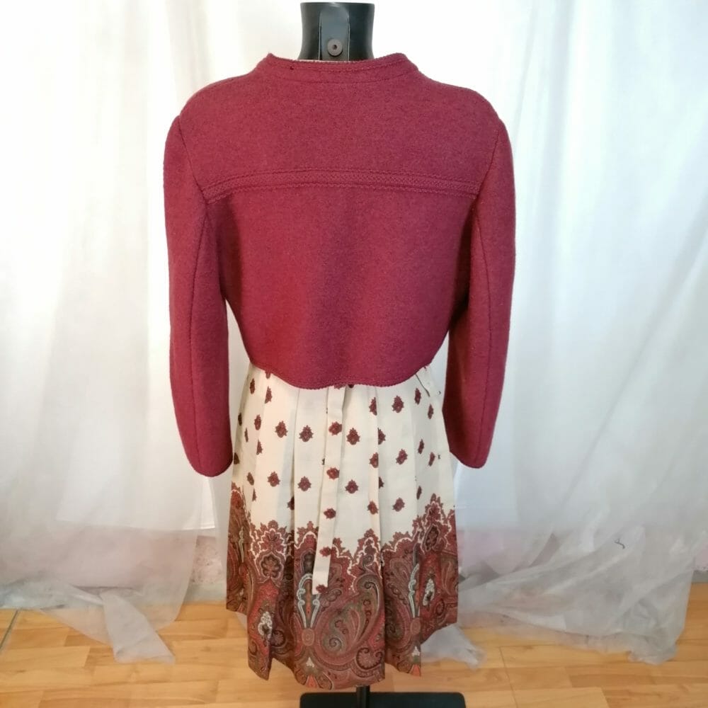 Coprispalle / bolero / mantellina vintage in lana bordeaux - immagine 5