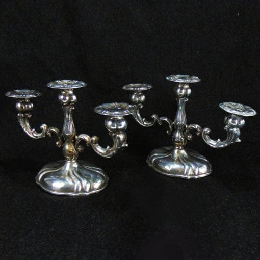 coppia di candelabri antichi in argento