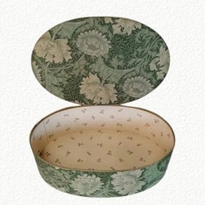 Bellissima grande scatola Dufour vintage, rara e in perfette condizioni. Foderata in tessuto fiorato, ideale per custodire segreti con stile!