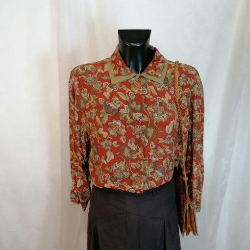 camicia da donna vintage floreale viscosa