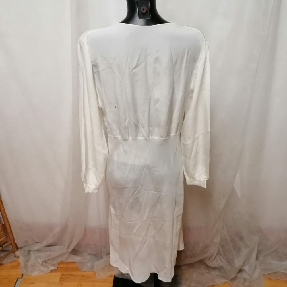 Camicia da notte vintage in seta bianca - immagine 4