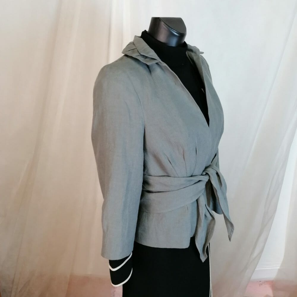 Lino 100% giacca corta con cinta Promod - immagine 5