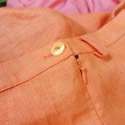 completo giacca e pantalone in lino da donna arancione