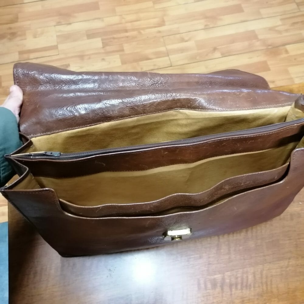 Valigetta ventiquattrore vintage in pelle con combinazione - immagine 4