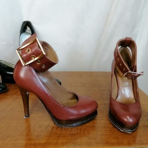 geox scarpe con tacco 11 cm marrone
