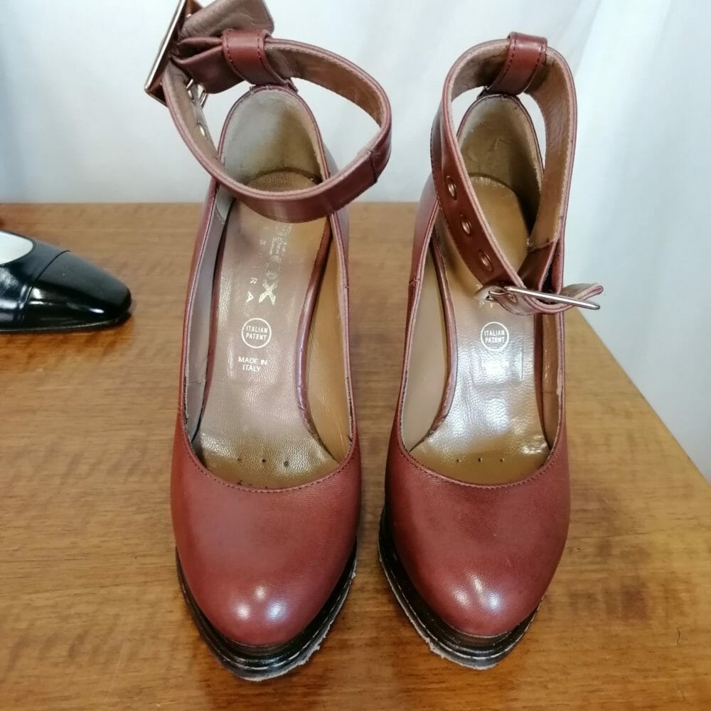 Geox scarpe tacco 11 marroni in pelle - immagine 4