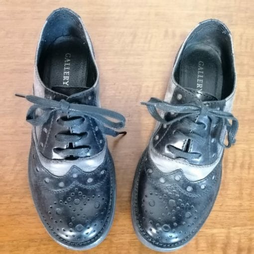 scarpe francesina oxford preloved grigio e nero