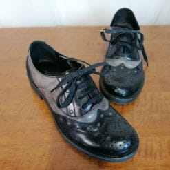 scarpe francesina oxford preloved grigio e nero