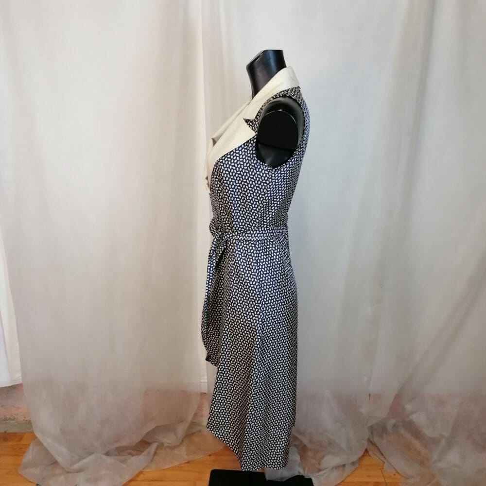 Vestito handmade vintage con collo in lino - immagine 5