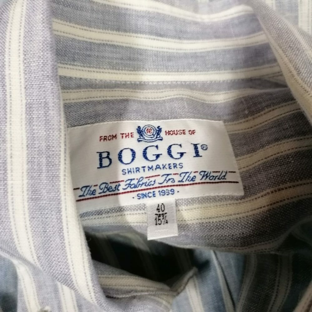 boggi camicia di lino a righe