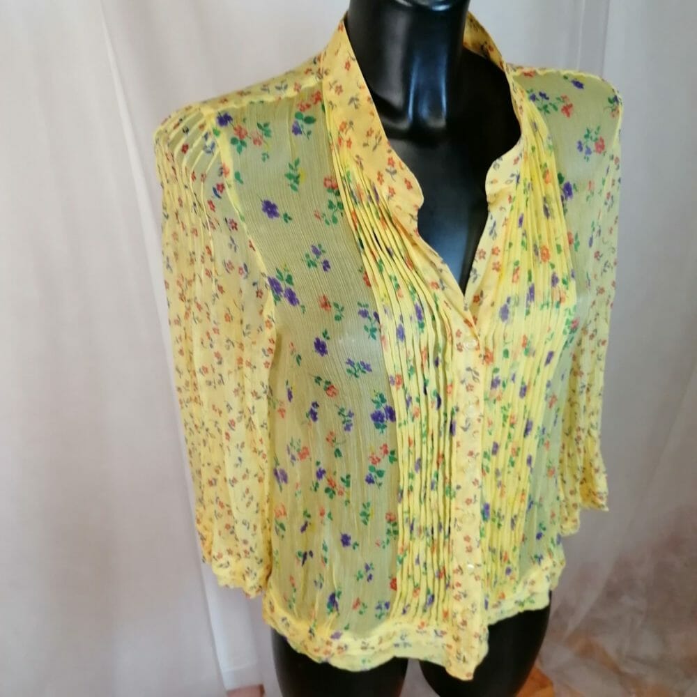 max & co camicia gialla di seta trasparente