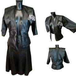 anni 80 completo di pelle nera donna