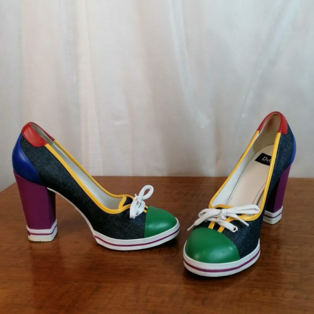 D&G scarpe décolleté denim tacco 11 - immagine 4