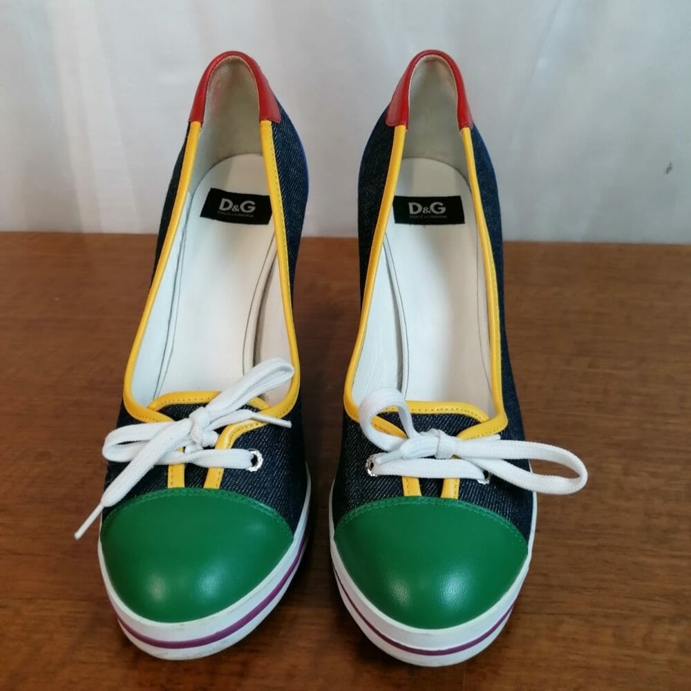 D&G scarpe décolleté denim tacco 11 - immagine 2