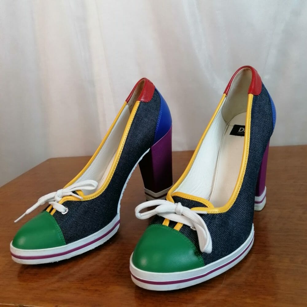 D&G scarpe décolleté denim tacco 11 - immagine 6