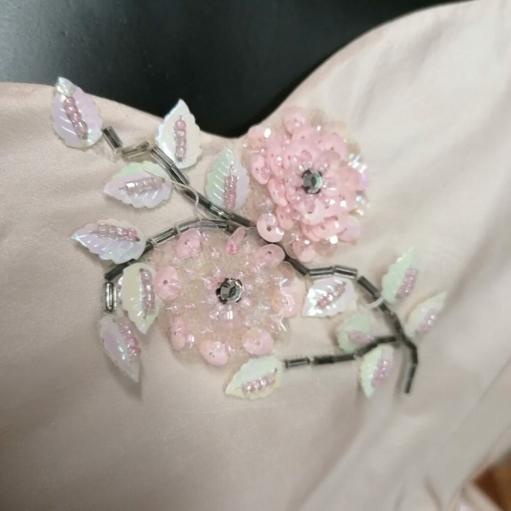 Abito da sposa anni 80 tema floreale - immagine 5