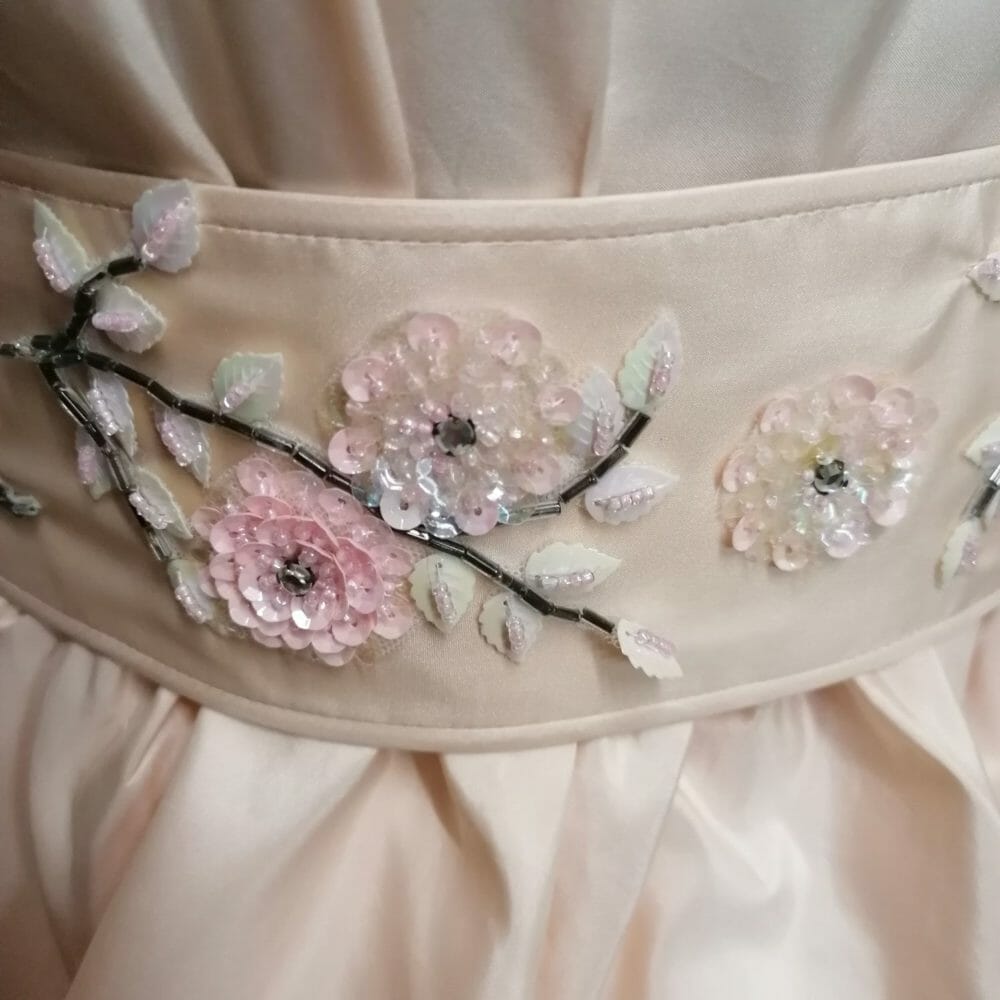 Abito da sposa anni 80 tema floreale - immagine 6