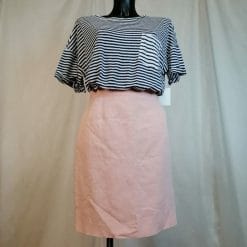 kenzo gonna in lino e viscosa rosa