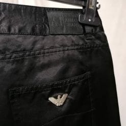 armani jeans tre quarti in raso nero