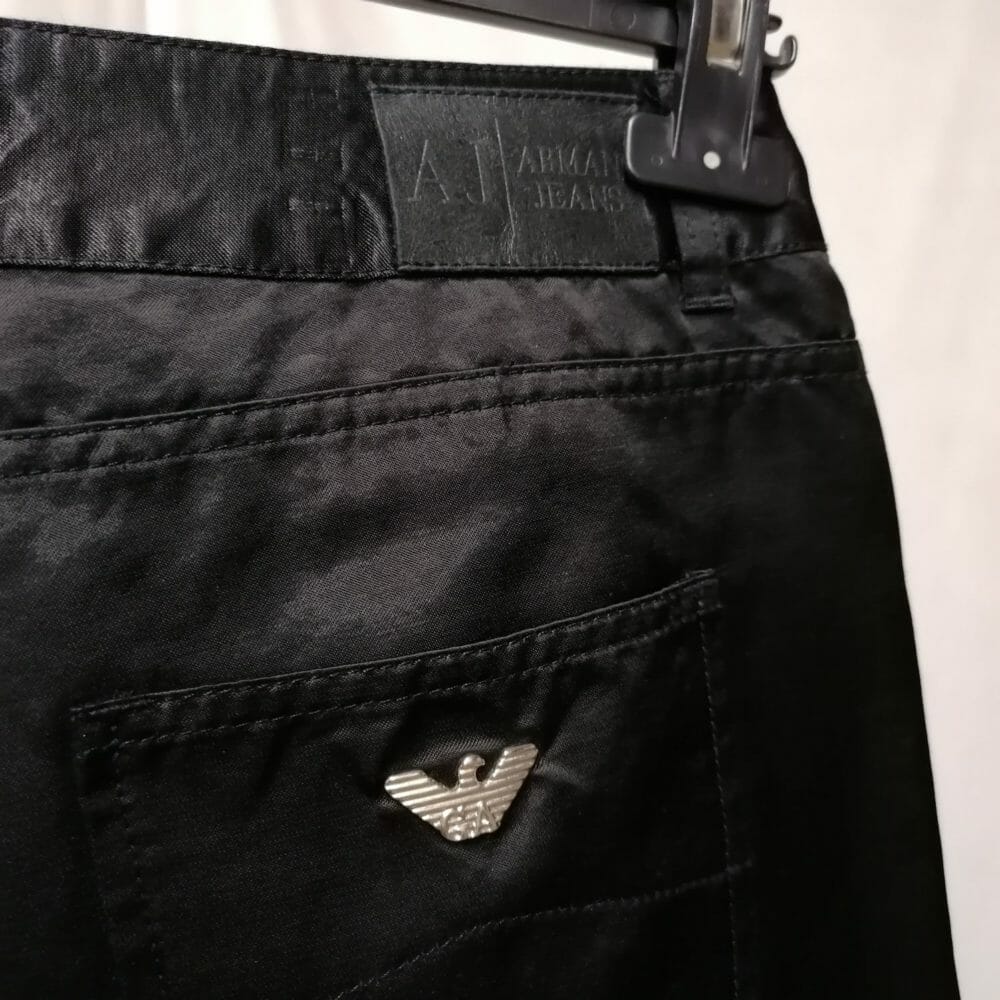 armani jeans tre quarti in raso nero