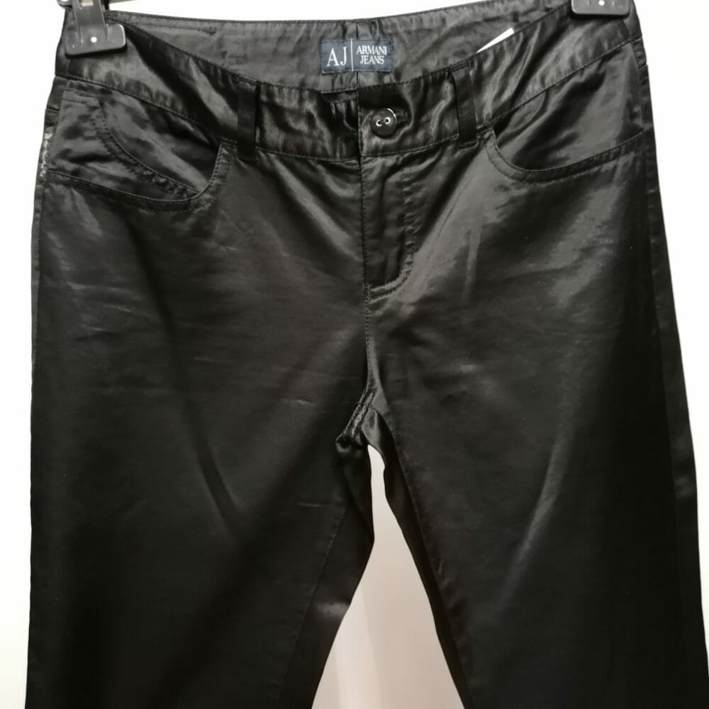 armani jeans tre quarti in raso nero