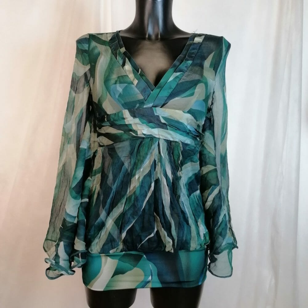 Orna Farho, blusa in seta con maniche ad ala - immagine 7