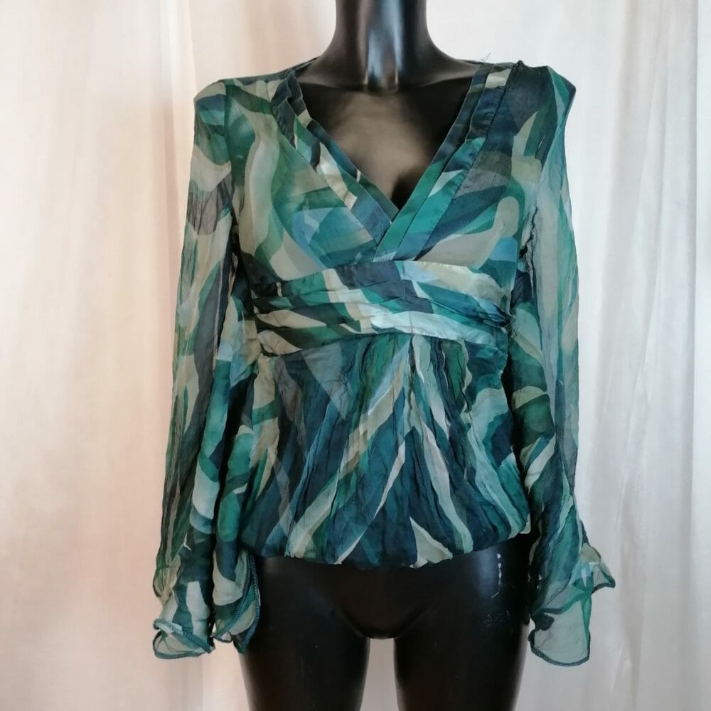 Orna Farho, blusa in seta con maniche ad ala - immagine 2