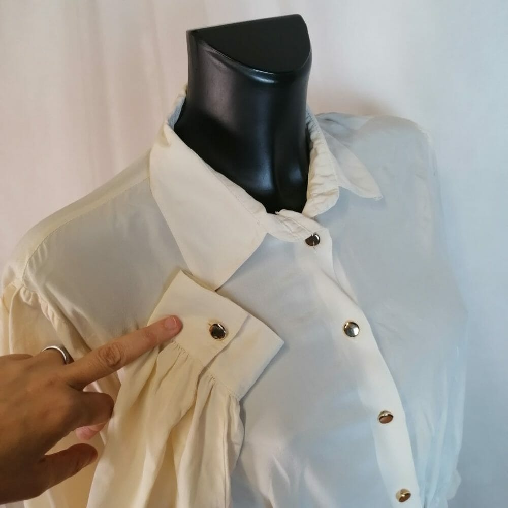 Camicetta di seta vintage color panna - immagine 4