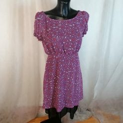 romeo gigli vestito trasparente a fiori viola