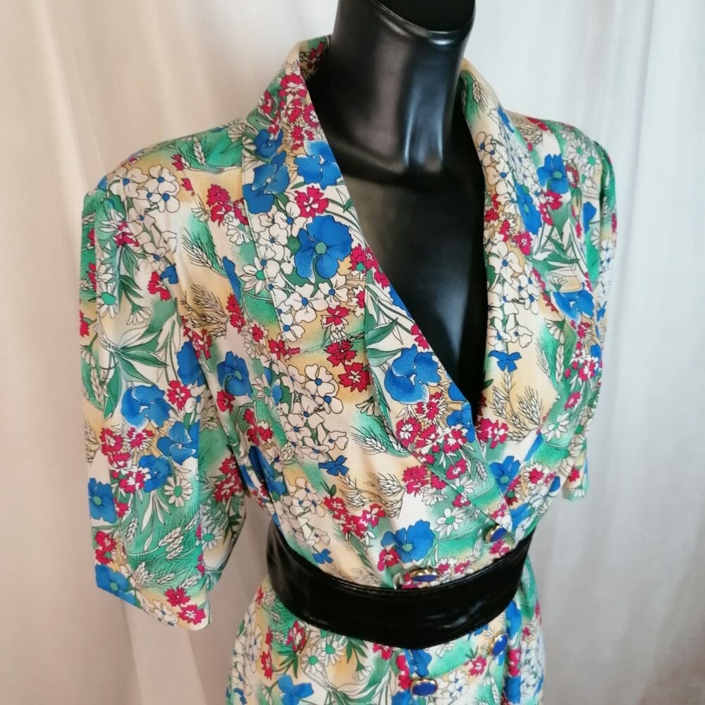 Abito vintage doppiopetto in poliestere