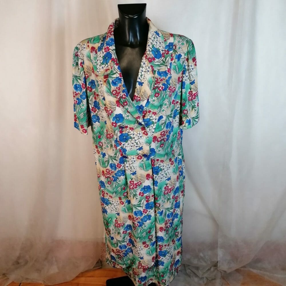 Abito vintage doppiopetto a fiori - immagine 3