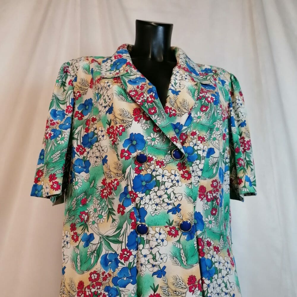 Abito vintage doppiopetto a fiori - immagine 4
