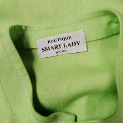 abito vintage verde in viscosa e lino