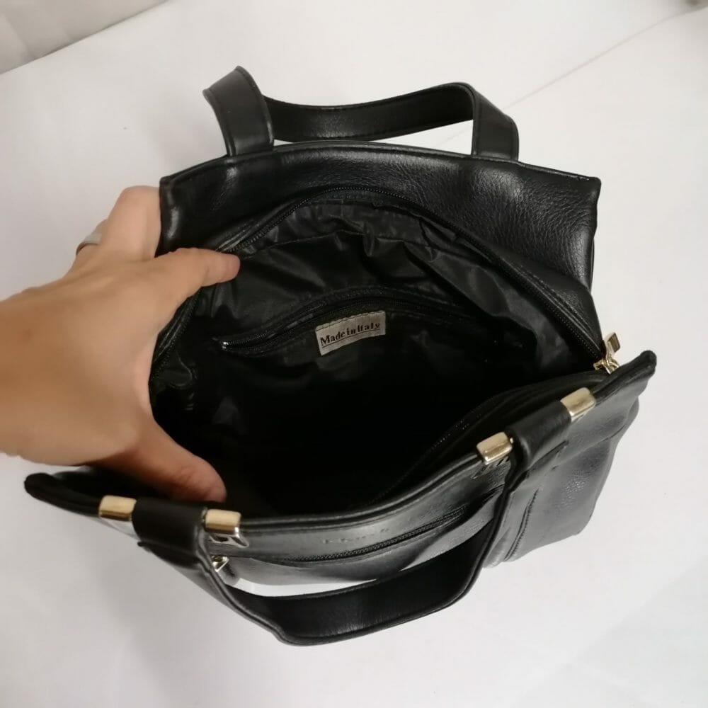 Borsa a mano Nardini in pelle nera - immagine 6