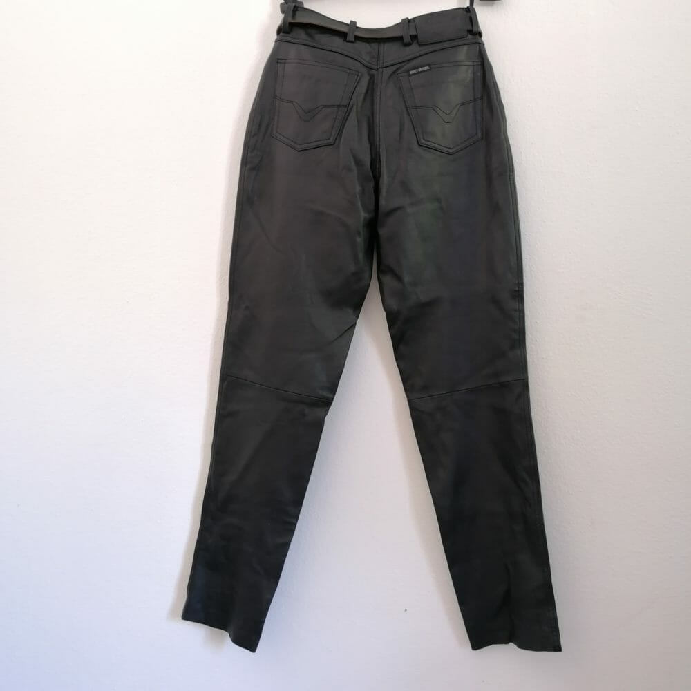 Harley Davidson pantaloni di pelle neri - immagine 3