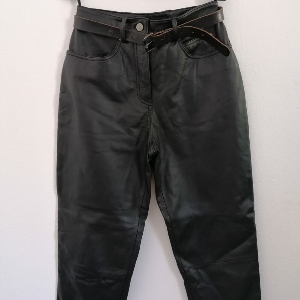 Harley Davidson pantaloni di pelle neri - immagine 2