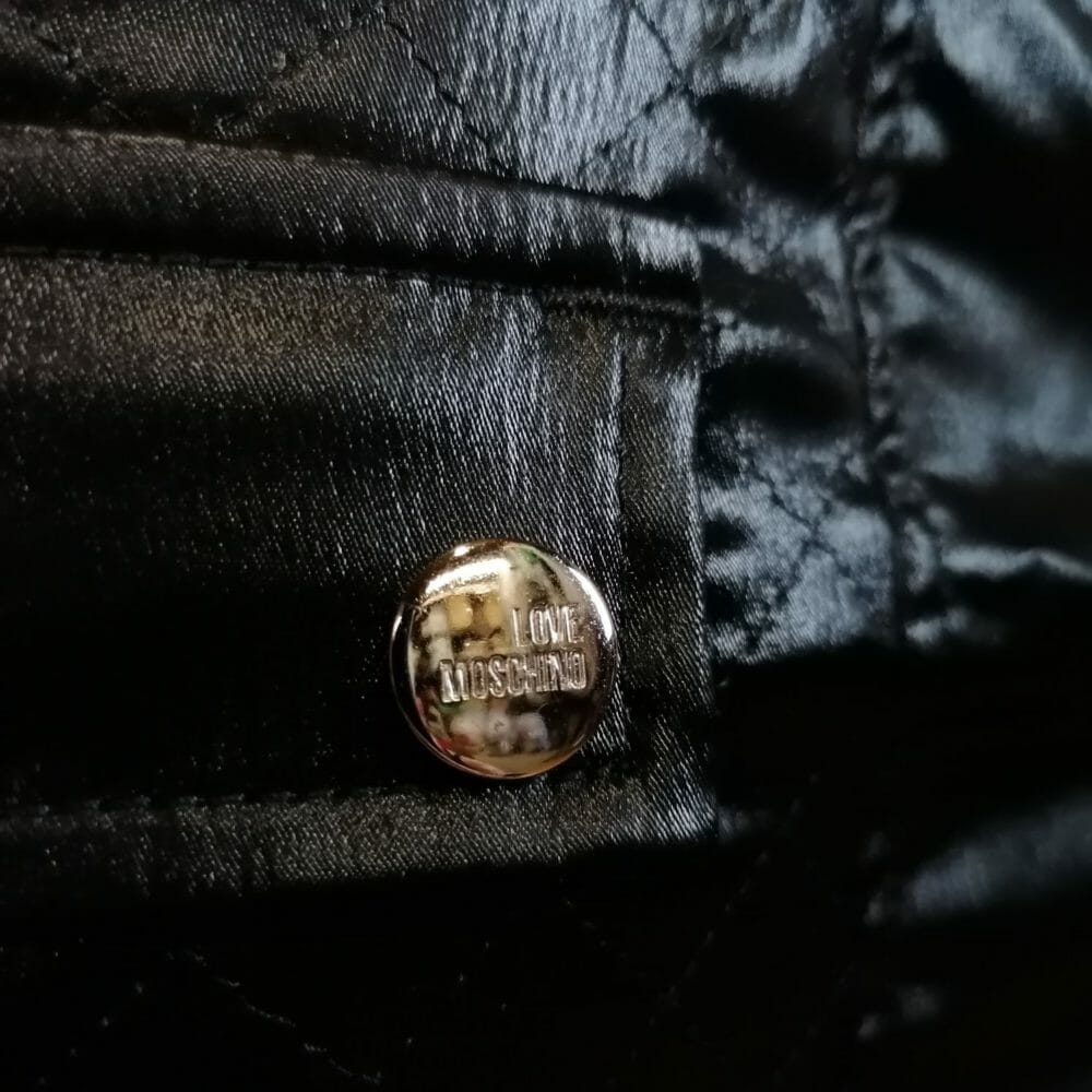 love moschino abito effetto pelle nero