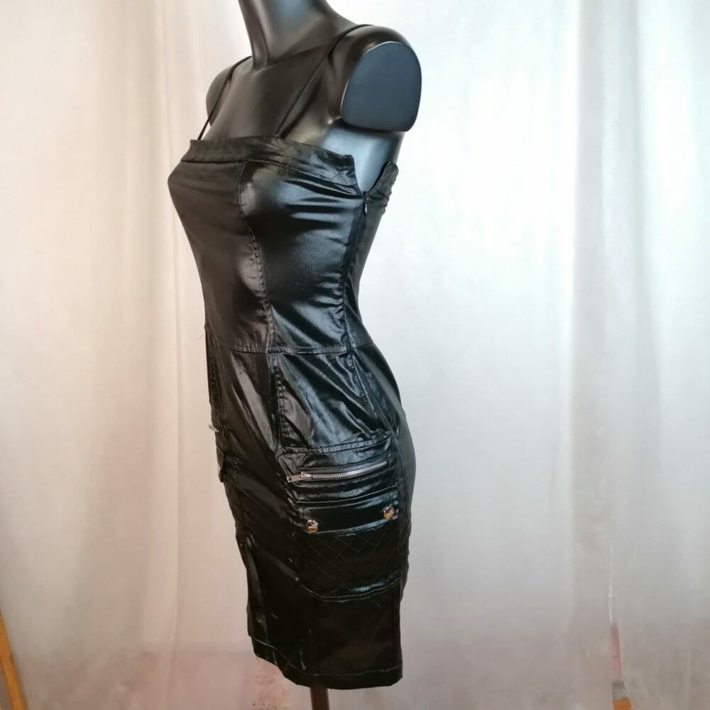 Love Moschino, abito nero elasticizzato effetto pelle - immagine 4