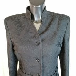 fendissime blazer nero con rose collo alla coreana