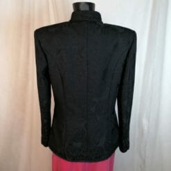 fendissime blazer nero con rose collo alla coreana