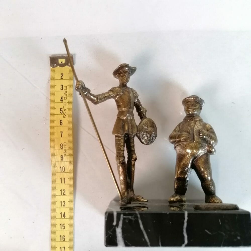 Statuetta di Don Chisciotte in bronzo con Sancho Panza - immagine 2